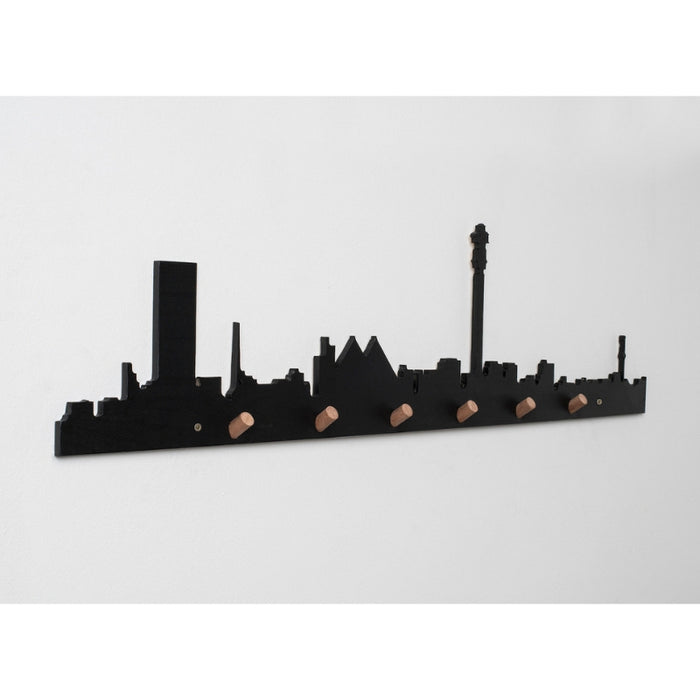 Johannesburg Skyline Wall Hook Black