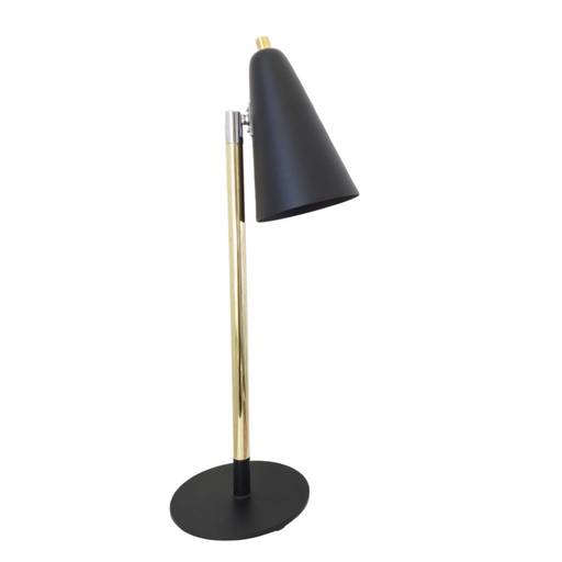 Black and Brass Swivel Table Lamp - 1