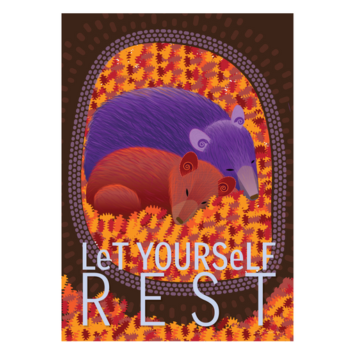 Let Yourself Rest | Bear Mom and Cub Mindfulness Print - KNUS
