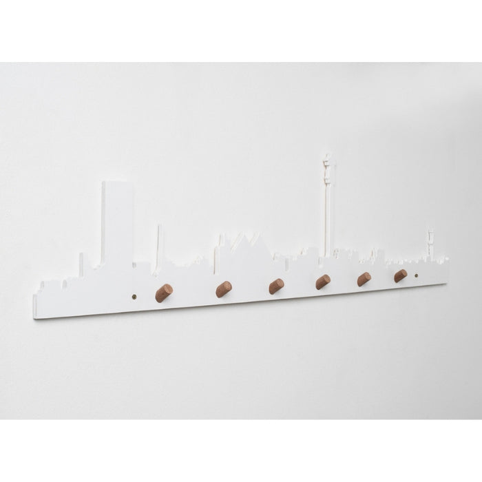 Cape Town Skyline Wall Hook White