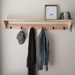 Large Cypress Wood Shelf with Coat Hooks - 3