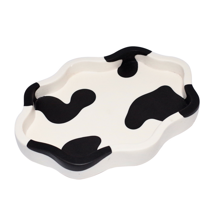 Eco-resin Cow Print Curvy Trinket Tray - KNUS