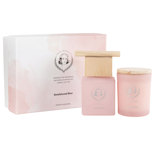Anke Products - Sandalwood Rose Diffuser & Candle Gift Set - 1