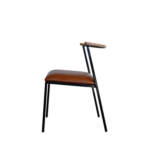 Imali Dining Chair | Steel Leather & Oak - KNUS