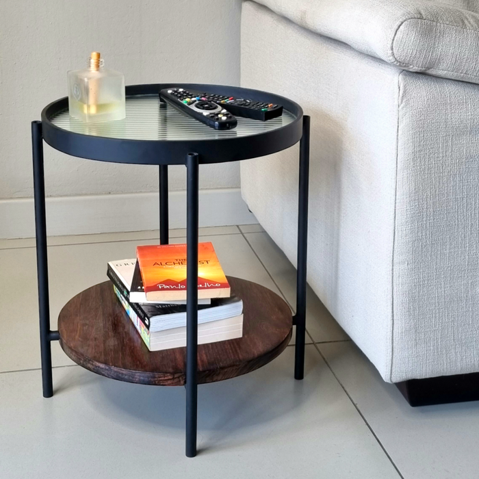 Fluted Glass Side Table - KNUS