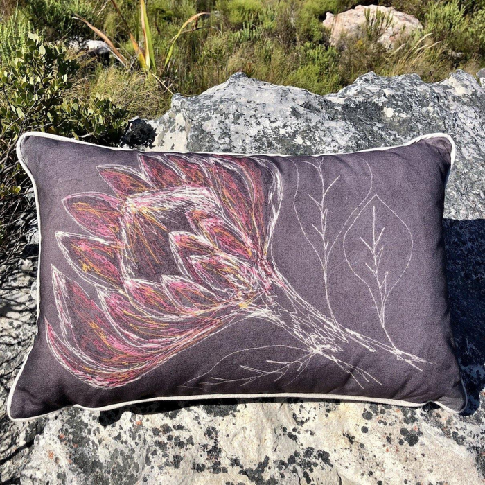 Charcoal King Protea Scatter Cushion Cover
