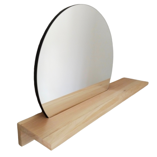 Mirror with shelf with 3 black hooks - 2