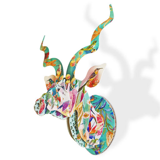 Mini Kudu Head with Paradise print - KNUS