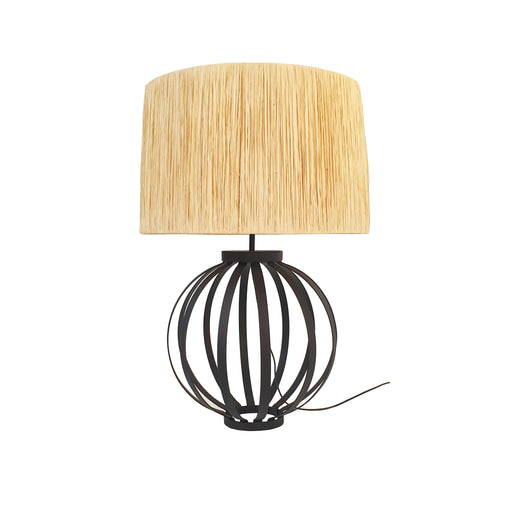 Globe Table Lamp with Raffia Wrap Natural Shade - KNUS