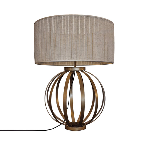 Globe Table Lamp with Pleated Drum Shade - KNUS