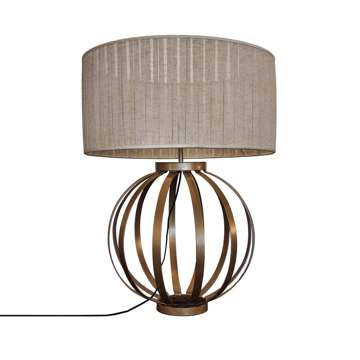 Bartley Metal Table Lamp with Pleated Drum Shade