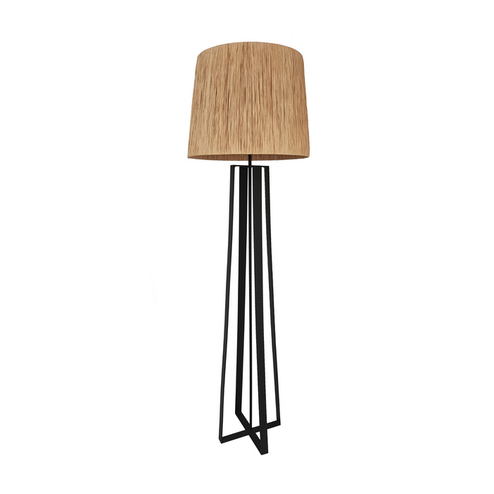 Eleanor Floor Lamp with Woven Raffia shade - KNUS