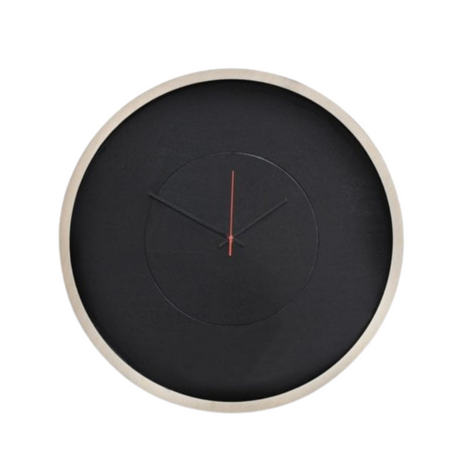 Black Large Deep Frame Round Clock - KNUS
