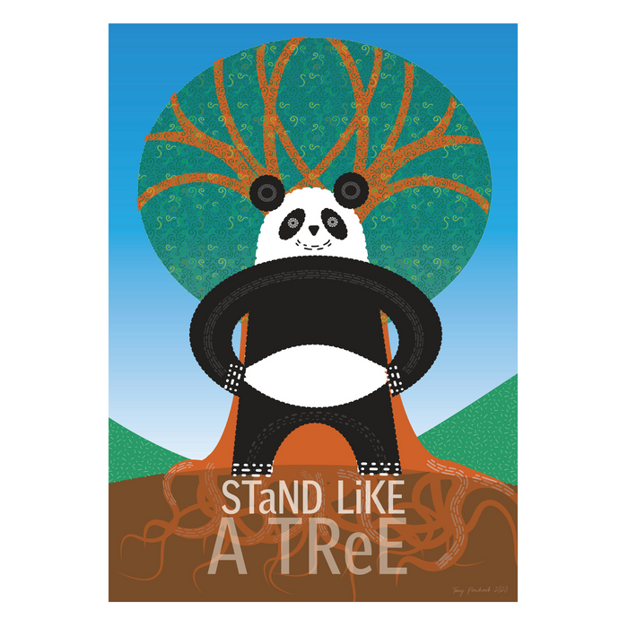 Stand Like A Tree | Panda Mindfulness Print - KNUS