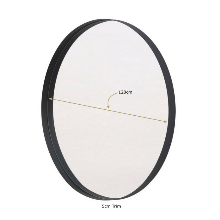 Steel Black Deep Frame Circular Mirror - KNUS