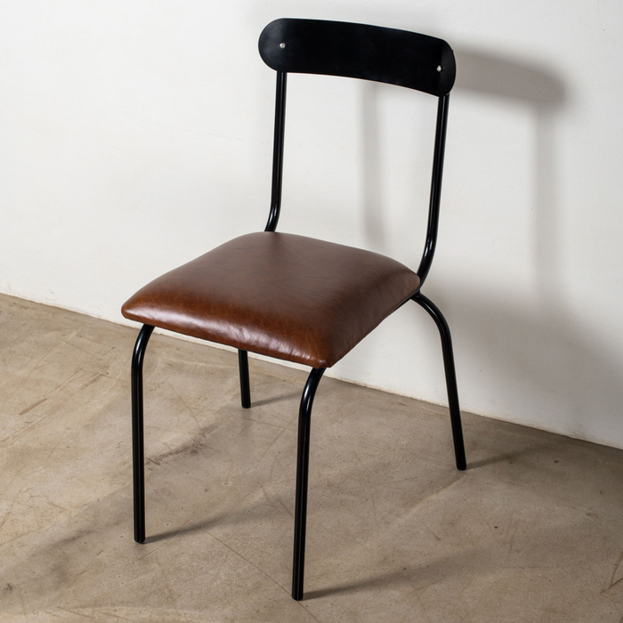 Leather Skool Dining Chair - 5