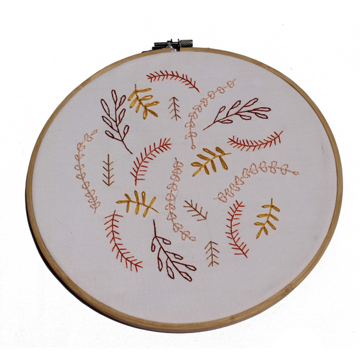 NEUTRAL LEAVES Embroidery Hoop - KNUS