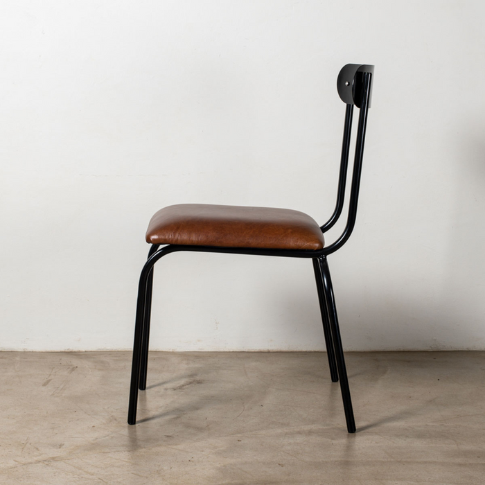 Leather Skool Dining Chair - 8