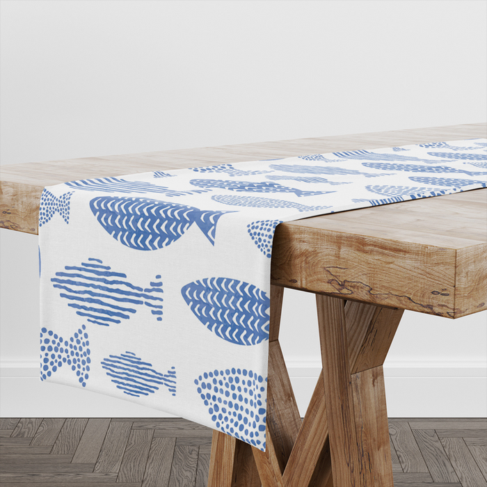 Blue Fish PVC Table Runner - 2