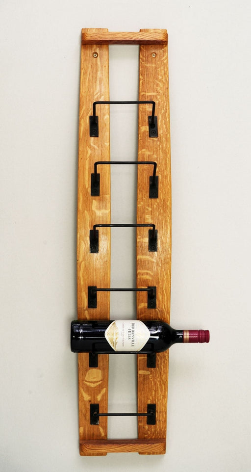 Oak 6 bottle wine rack - wall mounted - 2