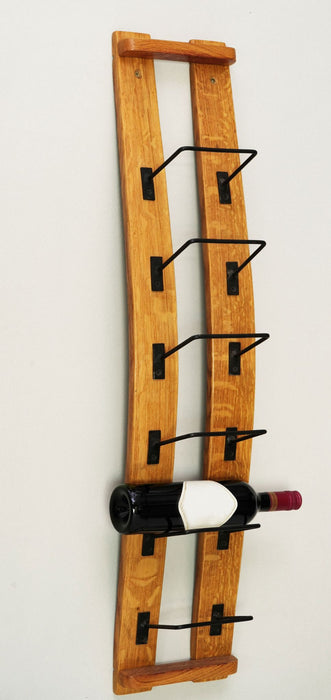 Oak 6 bottle wine rack - wall mounted - 3