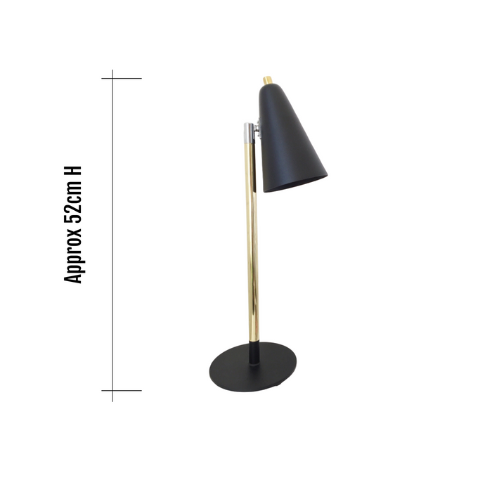 Black and Brass Swivel Table Lamp - 5