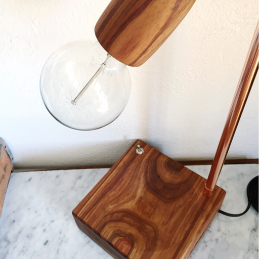 Wood Cup Bowl Table Lamp - KNUS