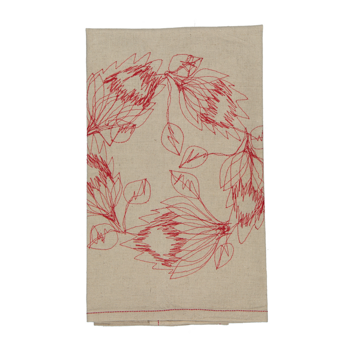 Hemp Protea Wreath Tea Towel - 4