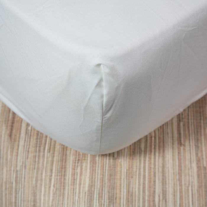 White 400 Thread Count Satin Fitted Sheet - 1