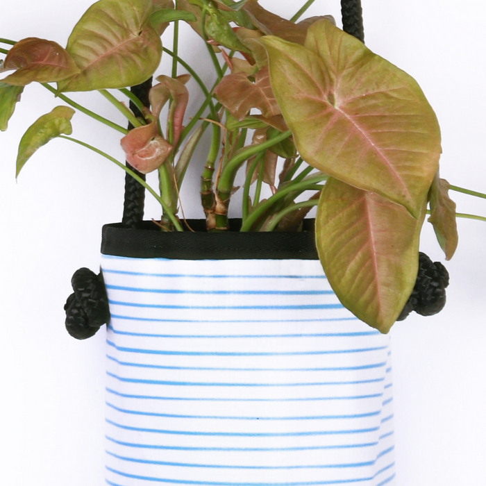 Hanging Blue Stripy Planter - Small - KNUS