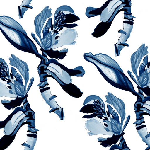 Bloom Delft Blue Fabric (Per Meter) - KNUS