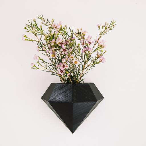 Diamond Wall Vase - Black - KNUS