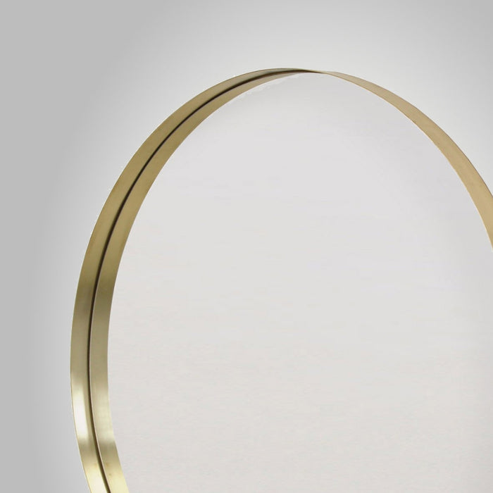 LED Backlit Brass Deep Frame Circular Wall Mirror - KNUS