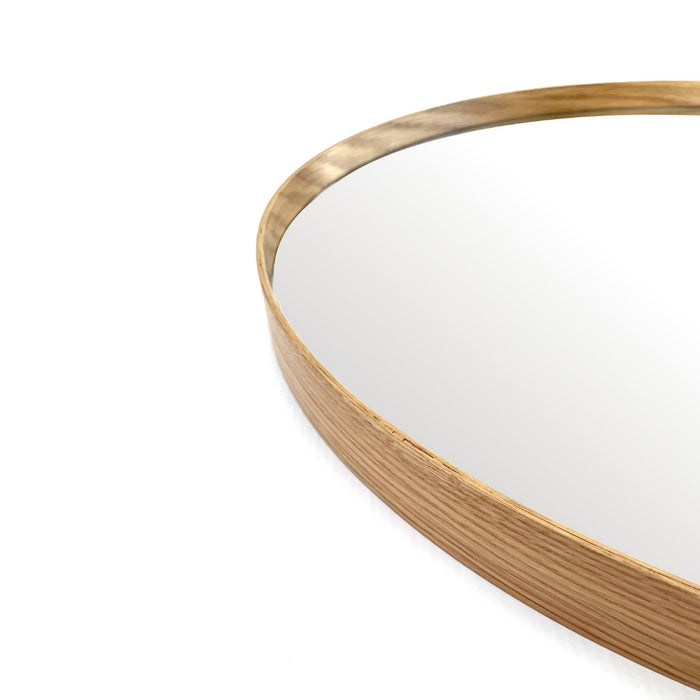 Oak Deep Frame Round Mirror - KNUS