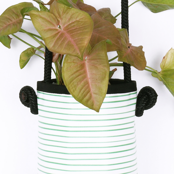 Hanging Green Stripy planter Small - KNUS