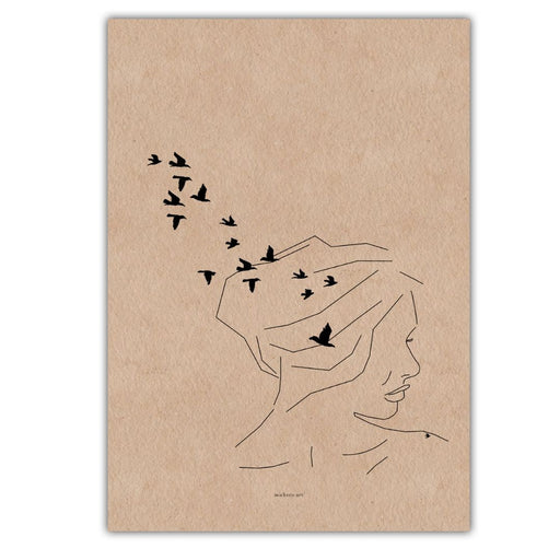 Woman with Birds Art Print - KNUS