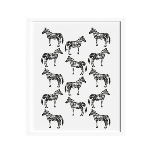 Monochrome Zebras Art Print - KNUS