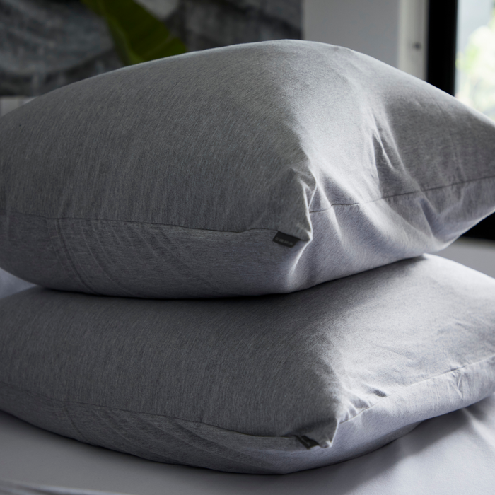 Soft Grey T-Shirt Cotton Pillowcase Set - KNUS