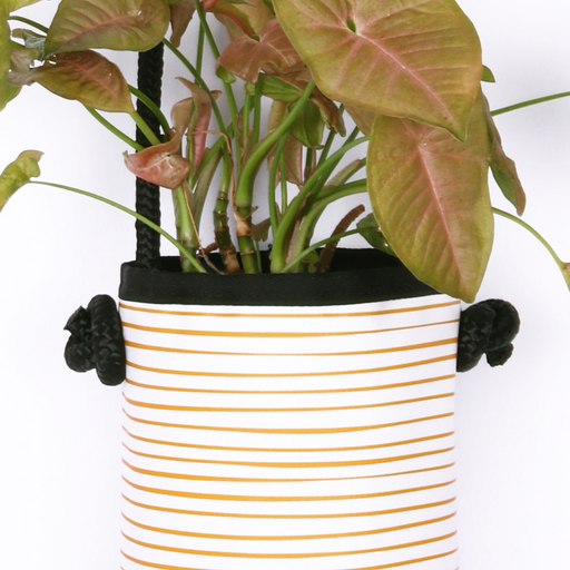 Hanging Orange Stripy planter Medium - KNUS