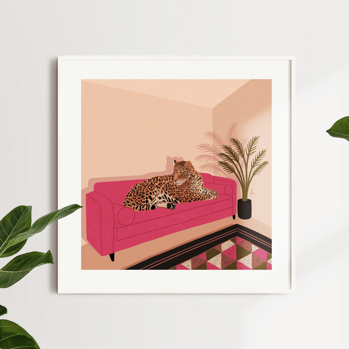 Leopard Lounge Art Print - KNUS