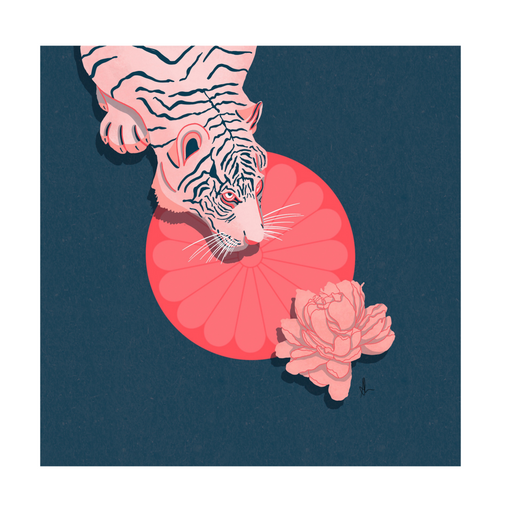 Tiger & Peony Art Print - KNUS