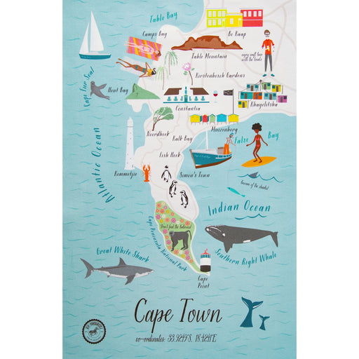 Map of Cape Town Tea Towel - KNUS