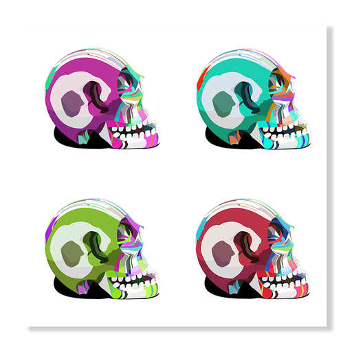 4 Flip Flop Skull Art Print  - KNUS