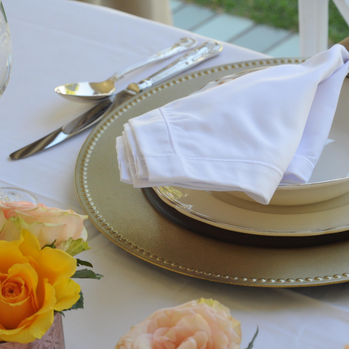 White Luxury Satin Table Cloth - KNUS