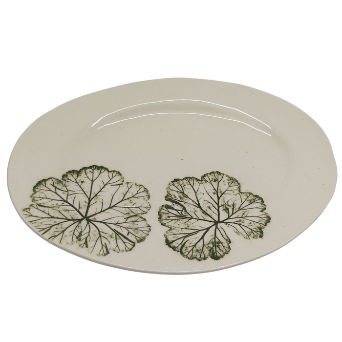 Medium Green Leaf Oval Platter - KNUS