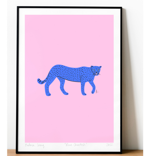 Blue Cheetah Art Print - KNUS