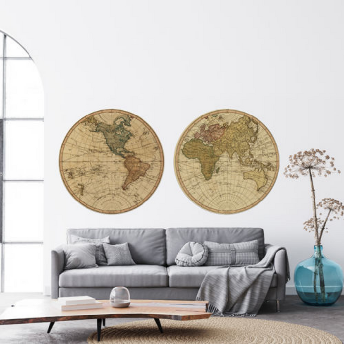 RSW Antique Map Set Wall Decal - KNUS