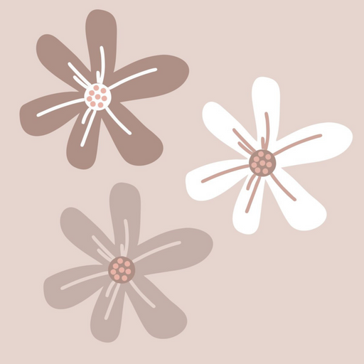 Brown Big Daisies Wall Stickers Wall Stickers - Reusable Peel and Stick - 1