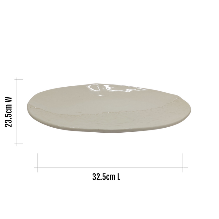 Large White Lace Oval Platter - KNUS