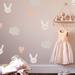 Clouds, Bunnies and Hearts Wall Stickers - Reusable Peel and Stick - 2